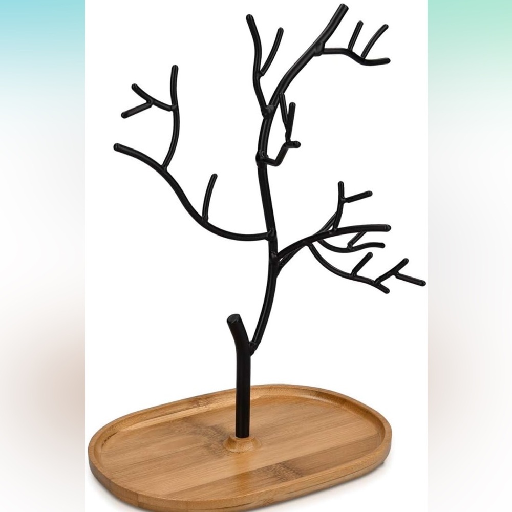 Rose Gold- Navaris Metal Jewelry Tree Stand - Organizer Hanger Display Holder - Picture 5 of 7